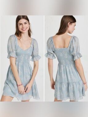 Madewell Silk Lucie Smocked Mini Dress in Moody Blooms